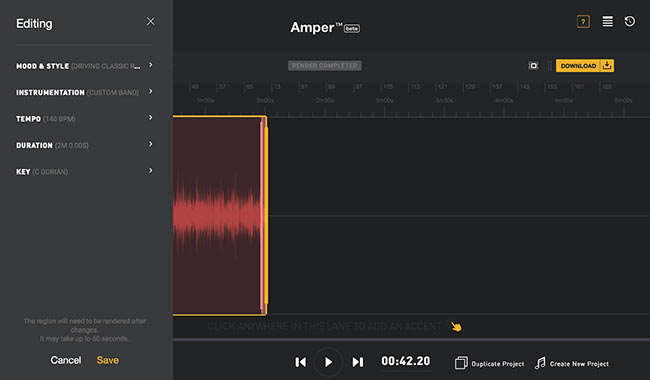 Interface Amper Music